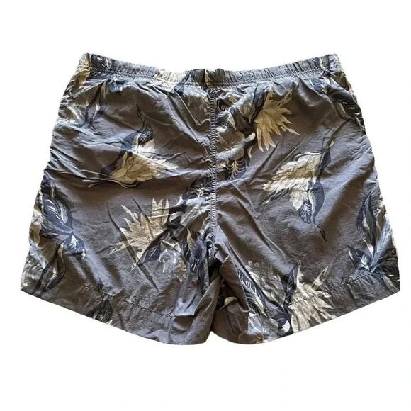 Nautica Gray Blue Men’s Floral Print Short Swimming Trunk Pants SZ S # 1053 - Picture 2 of 11